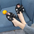 Rhinestone Flat Sandals Slides Slip On Bow Shoes for Women